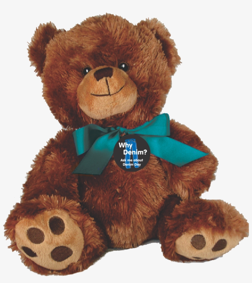 Teal Ribbon 10" Plush Teddy Bear - Teddy Bear, transparent png
