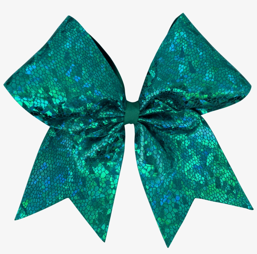 Teal Cracked Ice I Love Cheer® Hair Bow - Gift Wrapping, transparent png