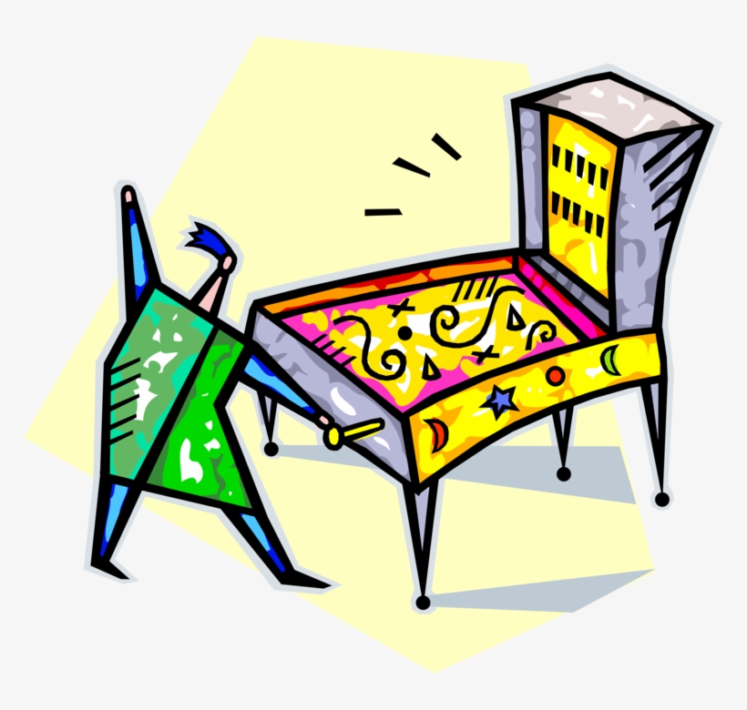 Vector Illustration Of Playing Pinball Machine Arcade, transparent png