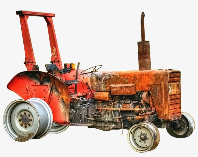 Tractor, Tractors, Burned Down, Scrap, Old, Landtechnik - Tractor, transparent png