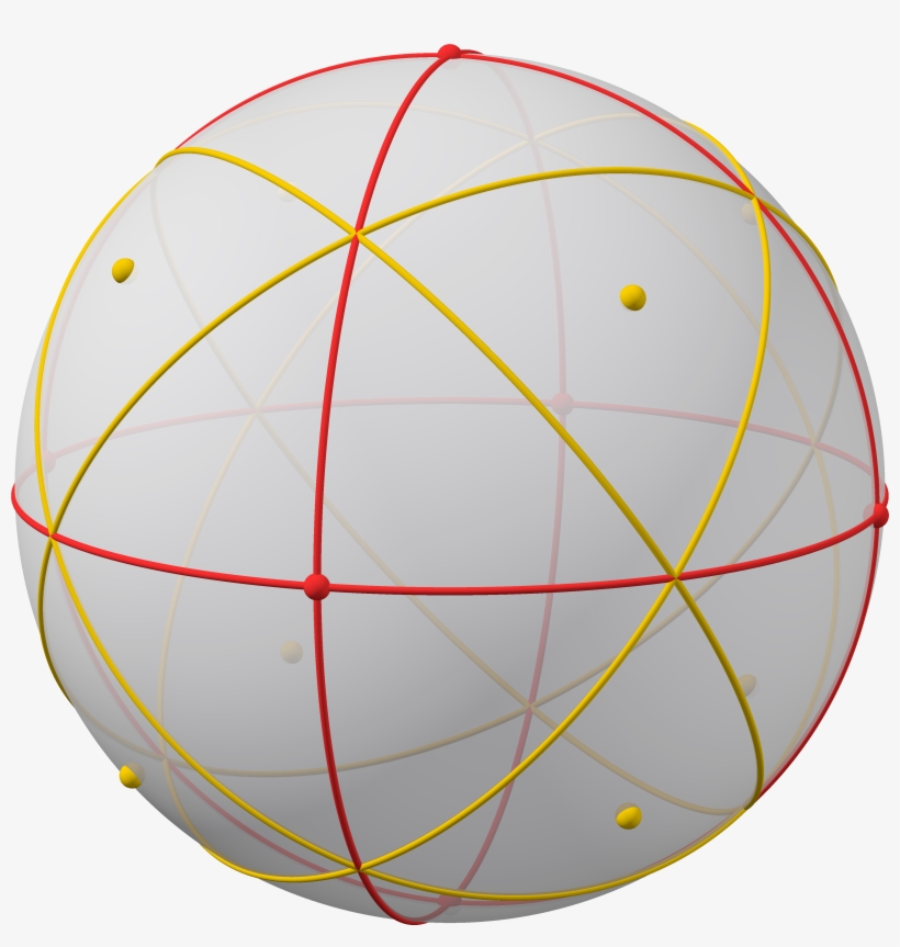 Spherical Polyhedron With Great Circles, 8 Ry, transparent png