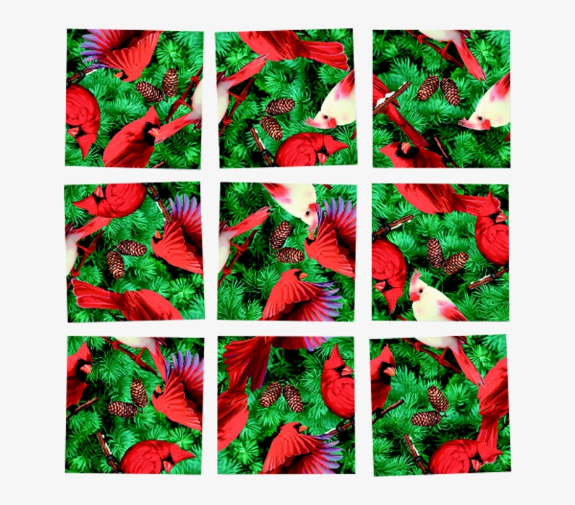 Scramble Squares - Cardinals - Floral Design, transparent png