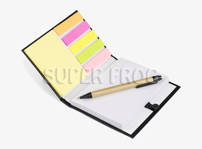 Notebook With Memo Sheets And The Ball Pen - Paper, transparent png