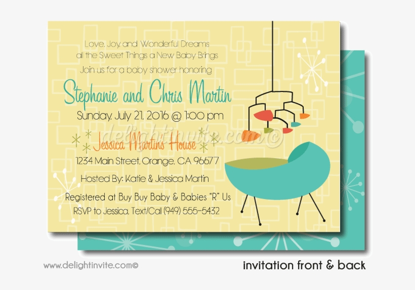 Retro Modern Baby Shower Printable File - Illustration, transparent png