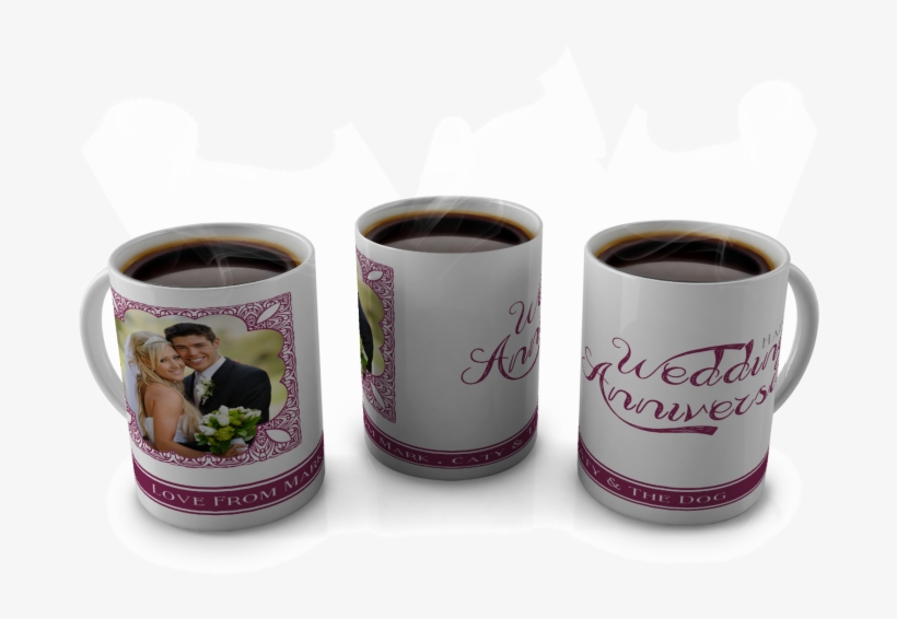 Personalised Happy Wedding Anniversary Mug - Mug View, transparent png