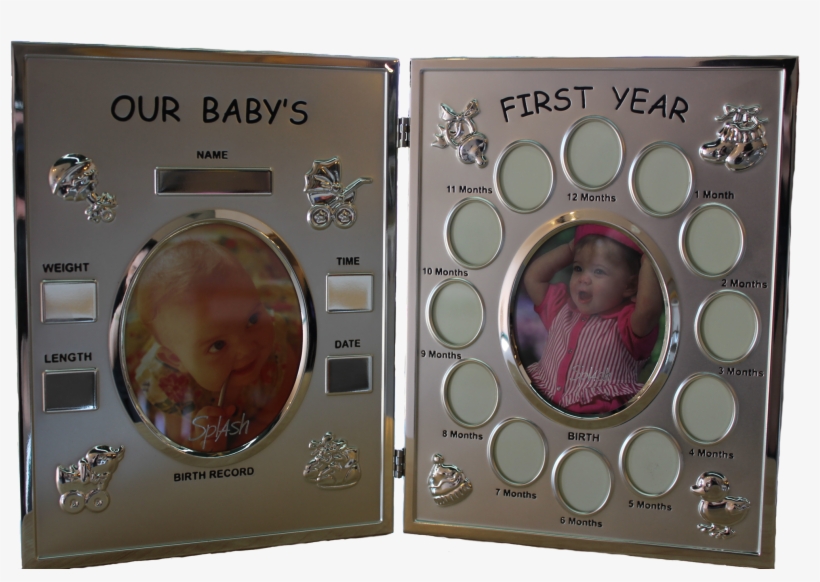 First Year Double - Our Babys First Year Photo Frame, transparent png