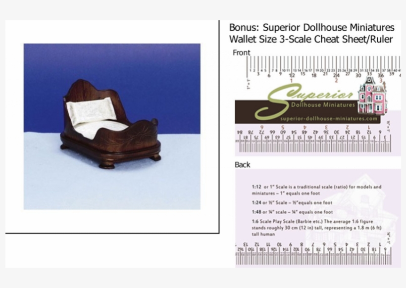 Shop Authentic Dollhouse Miniature Sleigh Bed Wlnt - Dollhouse, transparent png