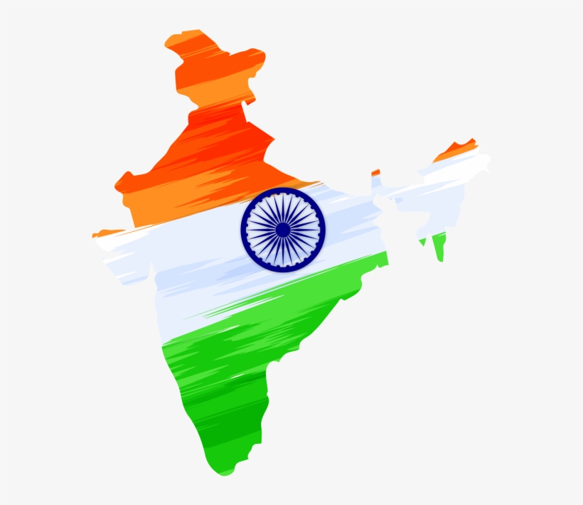Indian Independence Day Design With Map Transparent - India Independence Day 2018, transparent png