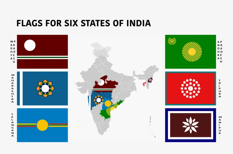 Flags For Six Indian States, - Emblem, transparent png