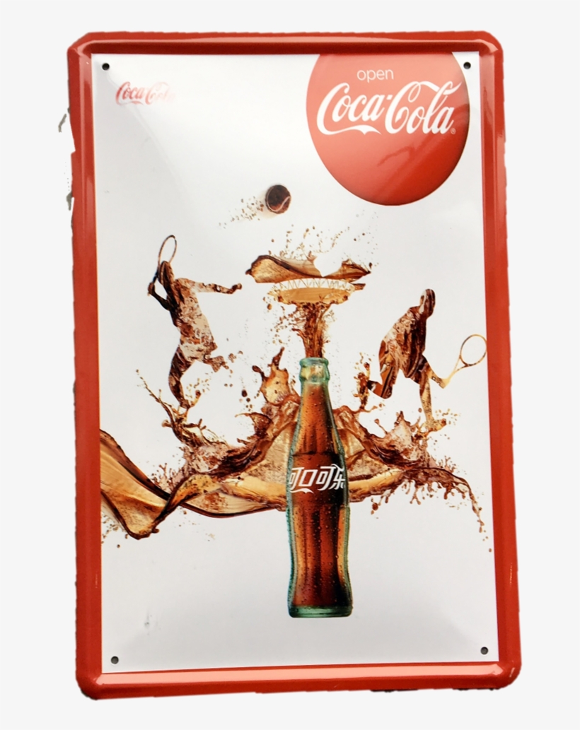 Metalen Bord Coca Cola Splash Bottle 2 20x30cm - Coca Cola, transparent png