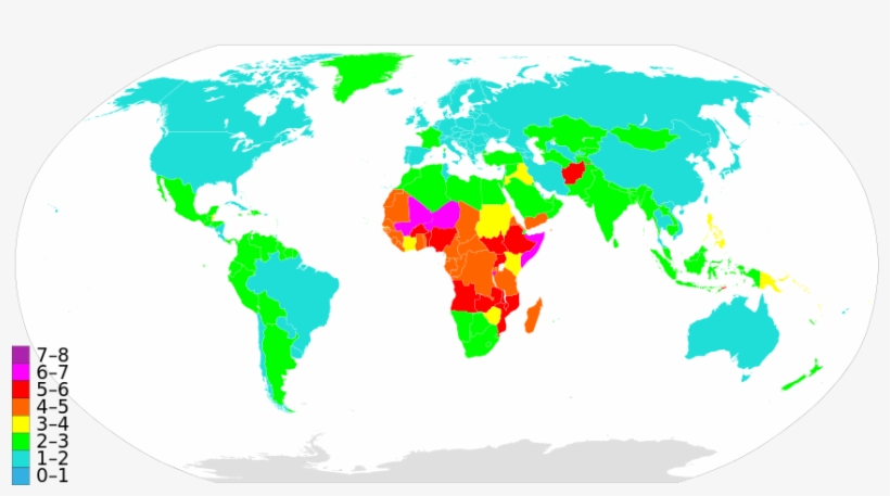Total Fertility Rate - Teen Pregnancy Rate World Map, transparent png