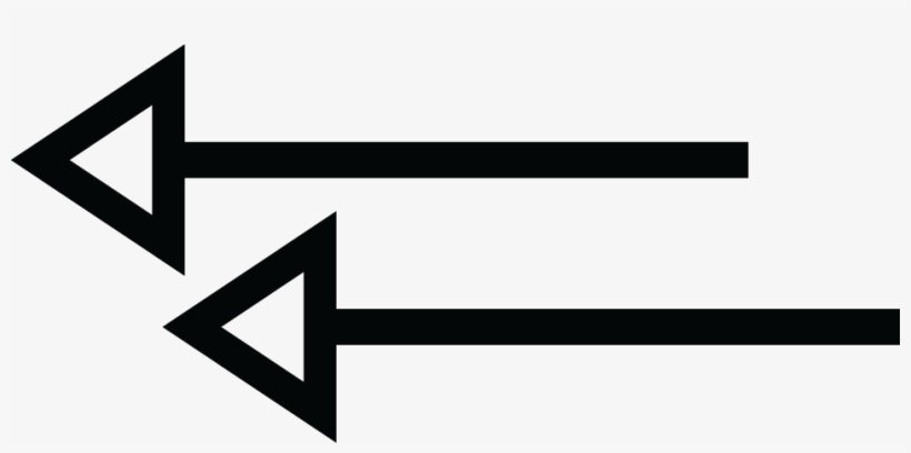 Double Left Arrow With White Triangle - Triangle, transparent png