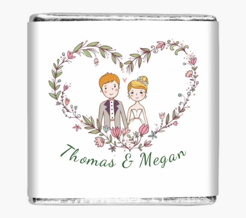 25 X Leaf Heart Wedding Couple - Dibujo Matrimonio, transparent png