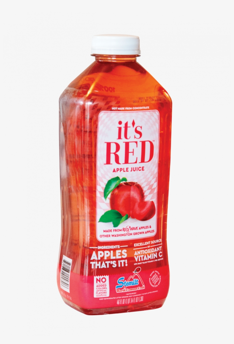 A Closer Look At Stemilt It's Red® Apple Juice - Plastic Bottle, transparent png