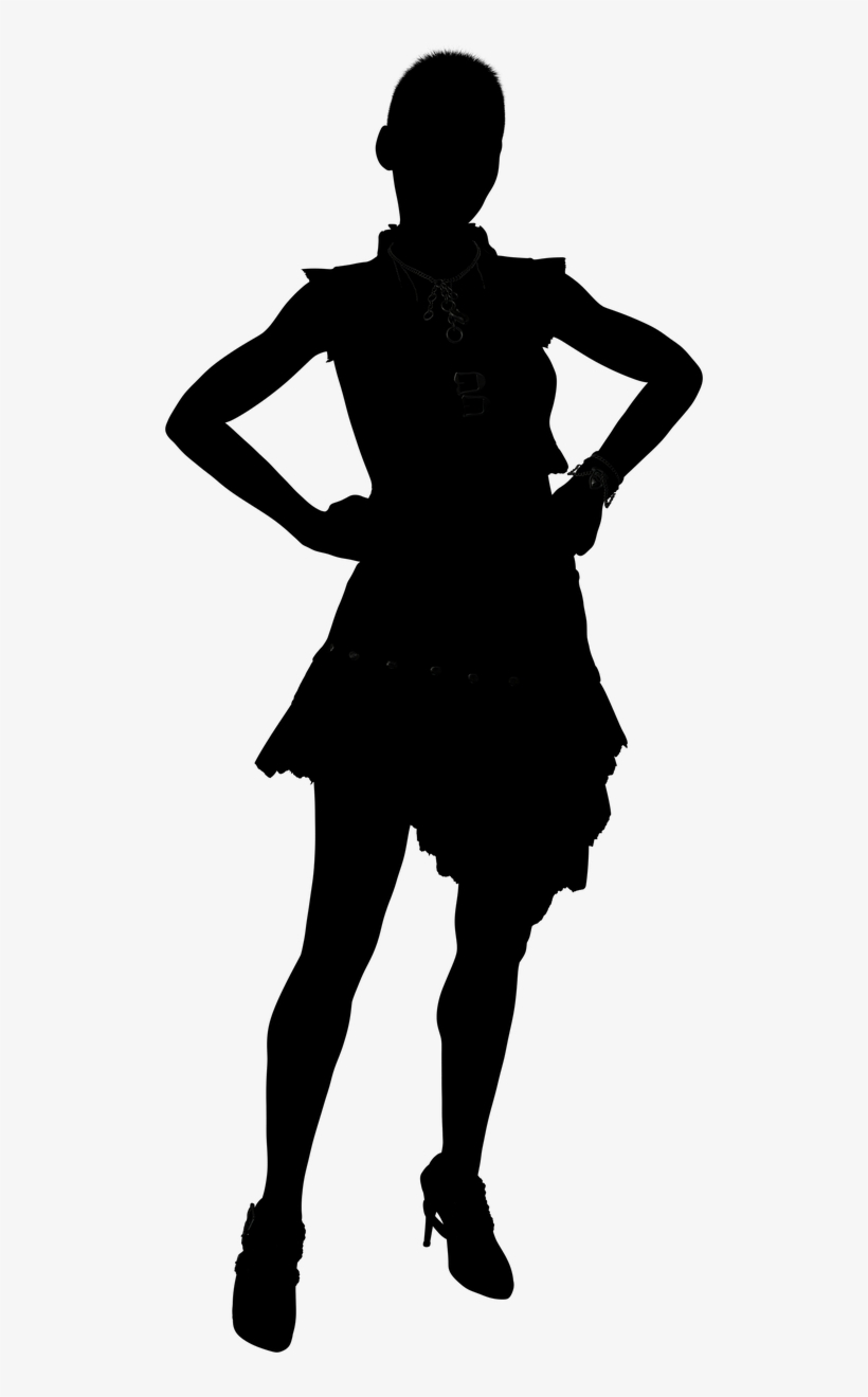 Silhouette Woman Girl - Silueta Mujer Pelo Corto, transparent png
