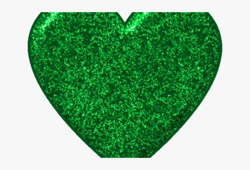 Heart Clipart Glitter - Transparent Green Glitter Heart Png, transparent png