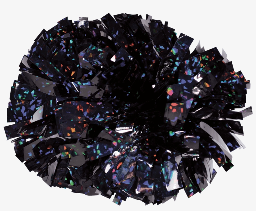 Black Holographic Pom Poms, transparent png
