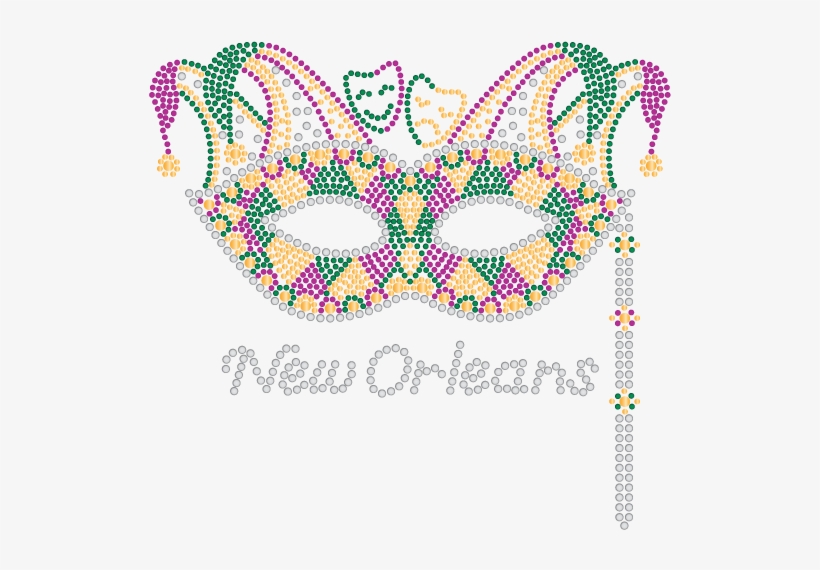 Mardi Gras Rhinestone Mask With Jester Crown - Mask, transparent png