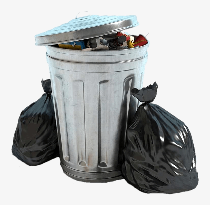 Download Garbage Bin And Two Black Bags Transparent - Waste, transparent png