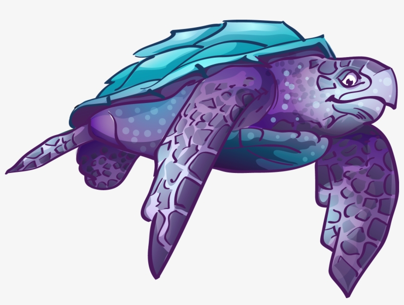 Cartoon Leatherback Sea Turtle, transparent png
