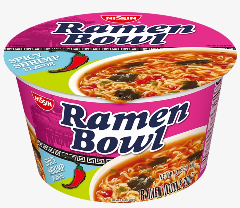 Nissin Ramen Bowl Spicy Shrimp Flavor - Ramen Bowl Nissin, transparent png