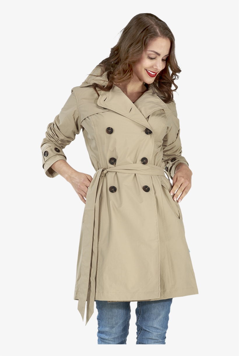 Trench Coat Wit Hood Sascha Beige - Overcoat, transparent png