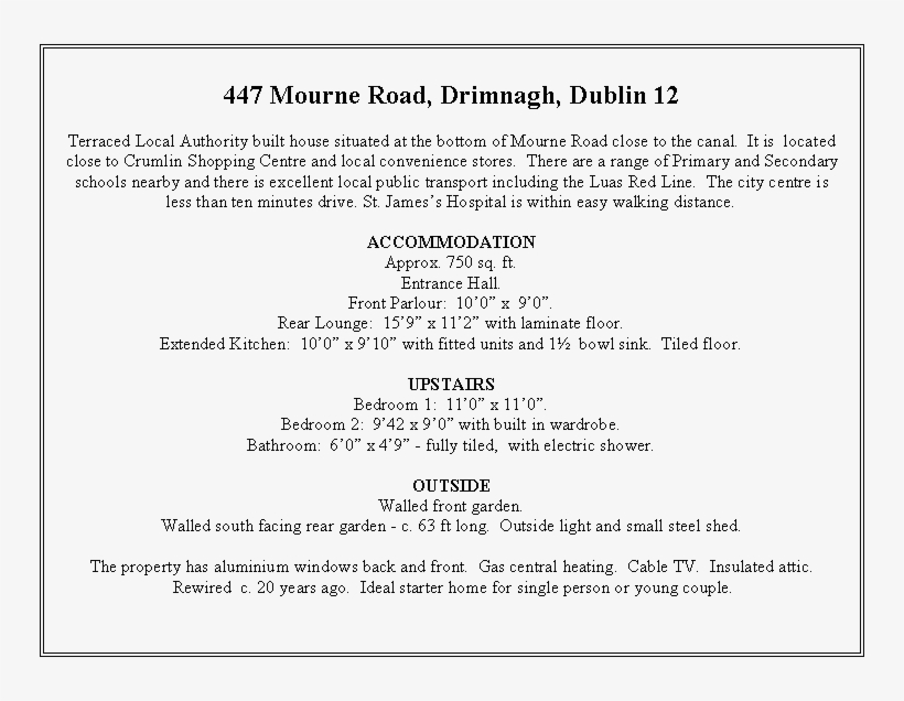 447 Mourne Road, Drimnagh, Dublin 12 Terraced Local - Area Final Dilatacion Superficial, transparent png