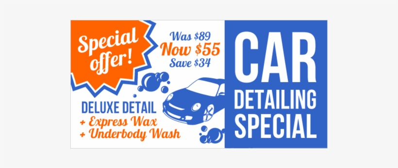 Auto Detailing Vinyl Banner With Special Wax And Wash - City Car, transparent png