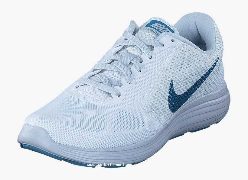 Nike Revolution 3 White/cerulean Pure Platinum 60031 - Running Shoe, transparent png