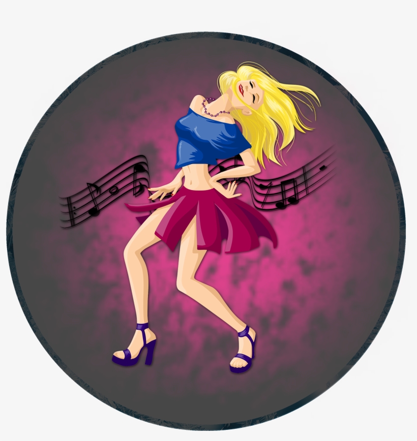 Dancing Girl To The Music Beats - Illustration, transparent png