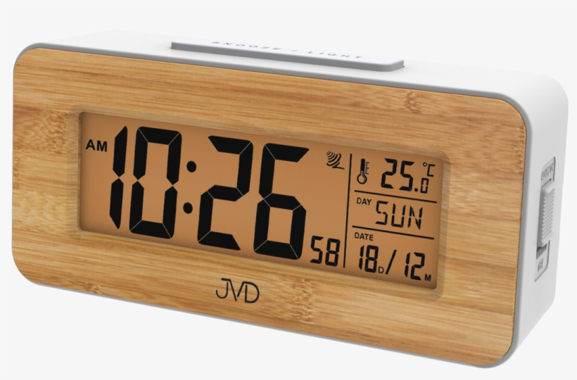 Radio Controlled Alarm Clock Jvd White Rb9334 - Radio Clock, transparent png