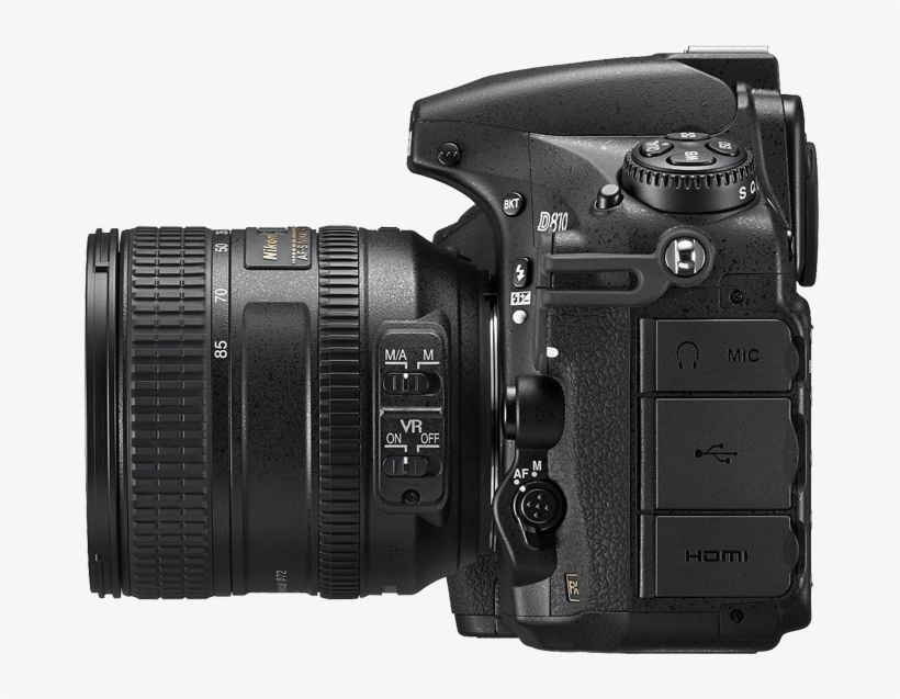 Nikon D810 Camera Side View Transparent Png Image - Nikon Dslr Side View, transparent png