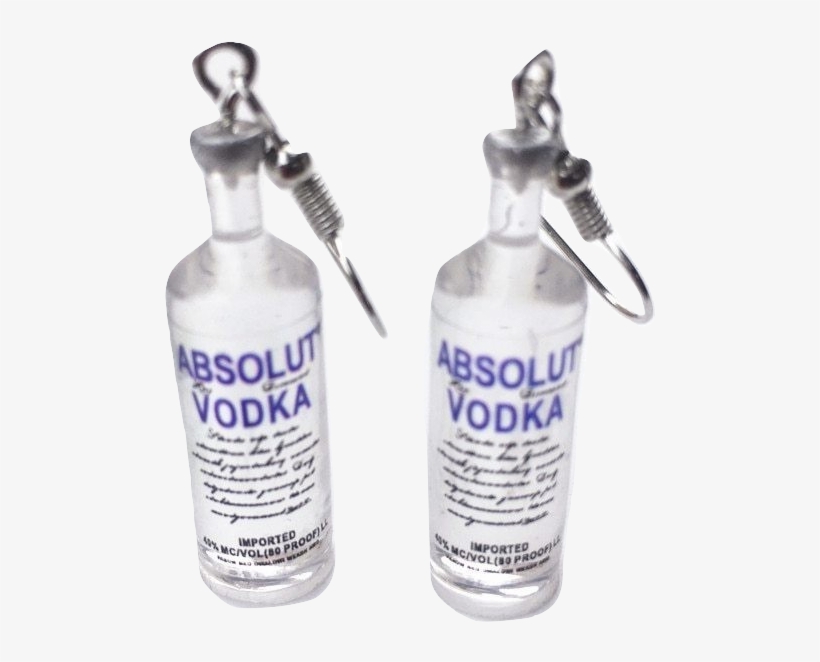 Absolut Vodka Bottle Drop Earrings - Water Bottle, transparent png