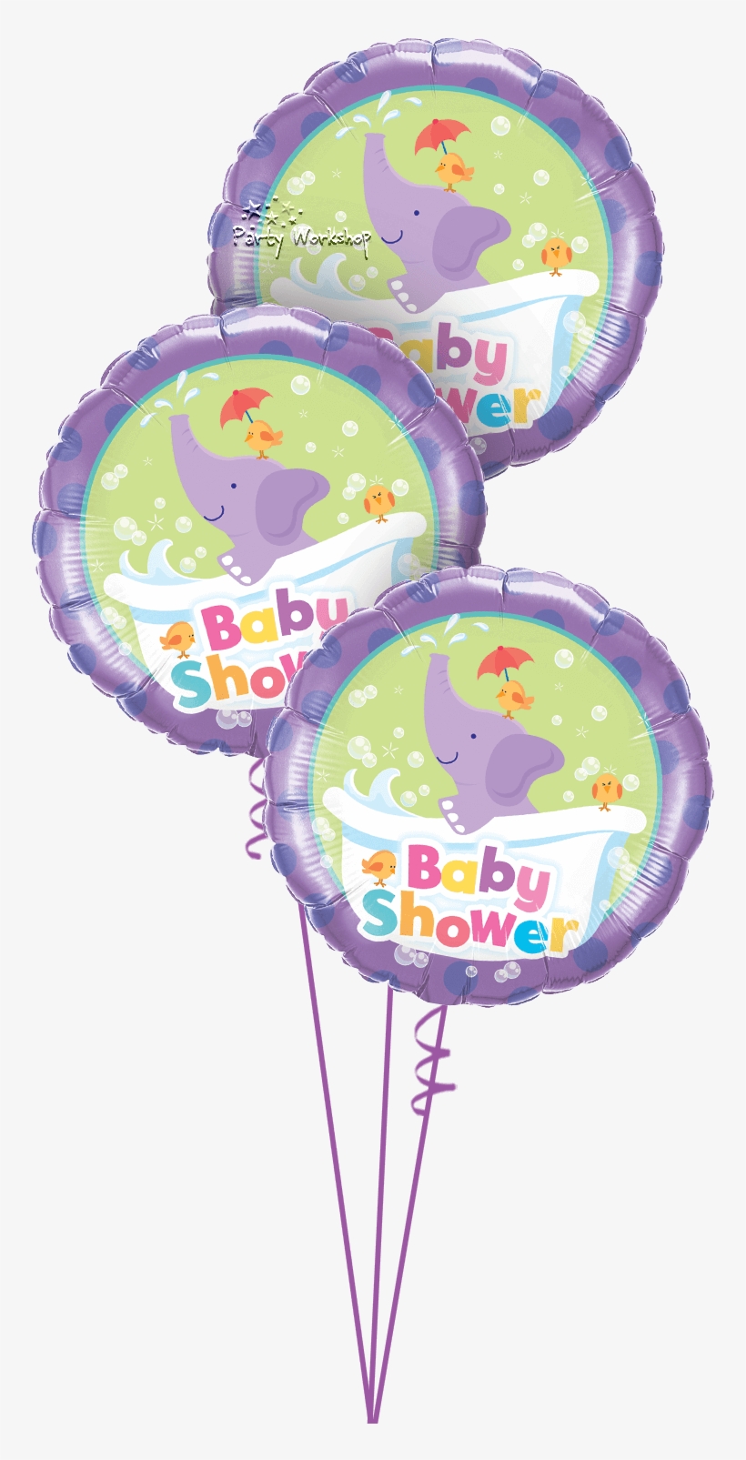 Baby Shower Elephant Triplet - Balloon, transparent png