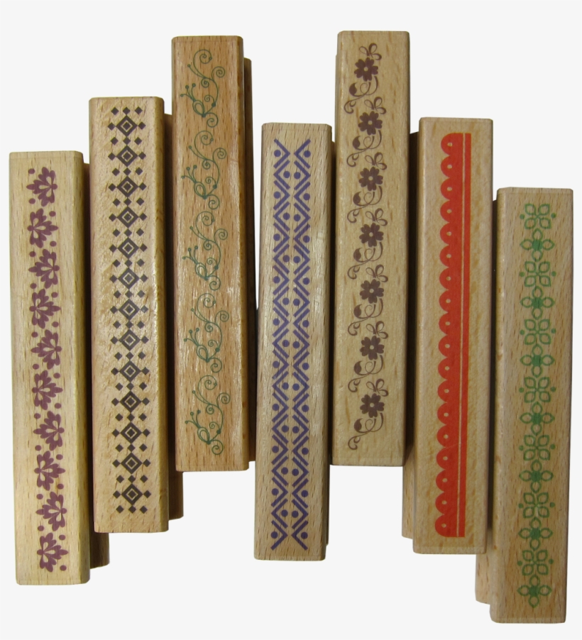 Larger Border Rubber Stamp - Wood, transparent png