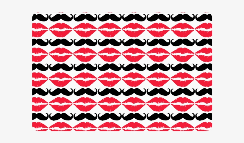 Red And Black Hipster Mustache And Lips Doormat - Mustache, transparent png