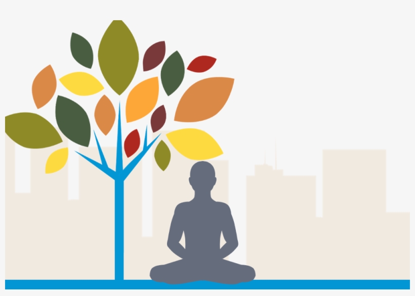 Meditador Con Arbol Y Edificios - Yoga, transparent png