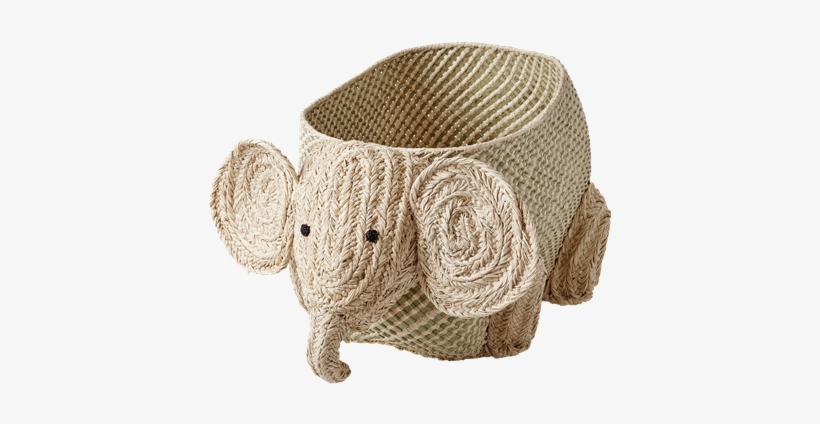 Cesta De Rafia Natural Elefante - Elephant Basket, transparent png