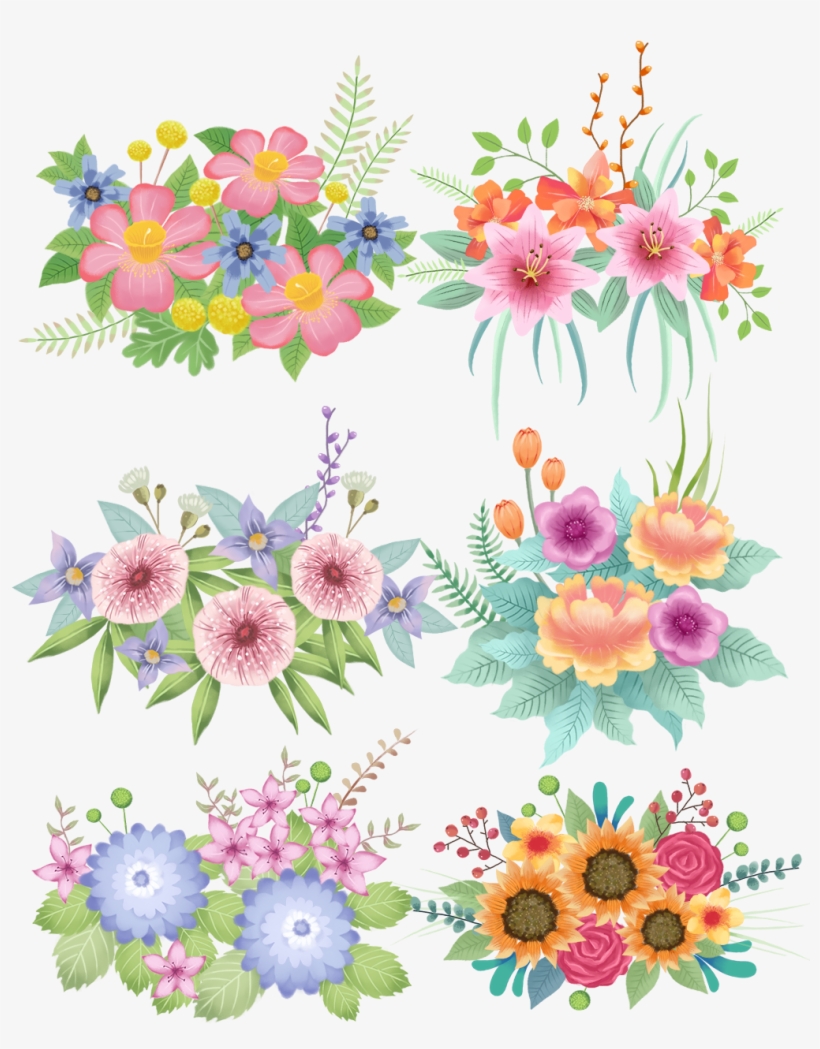 Hand Drawn Fresh Flower Cartoon Png And Psd - Illustration, transparent png