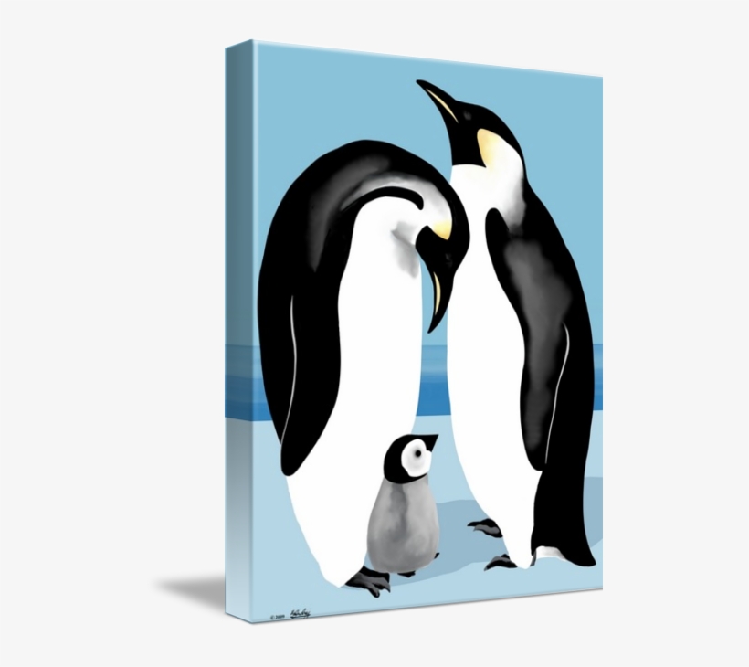 Emperor Penguin Family Art Prints By Pixel Paint Studio - Artwork Pictures Of Penguins, transparent png