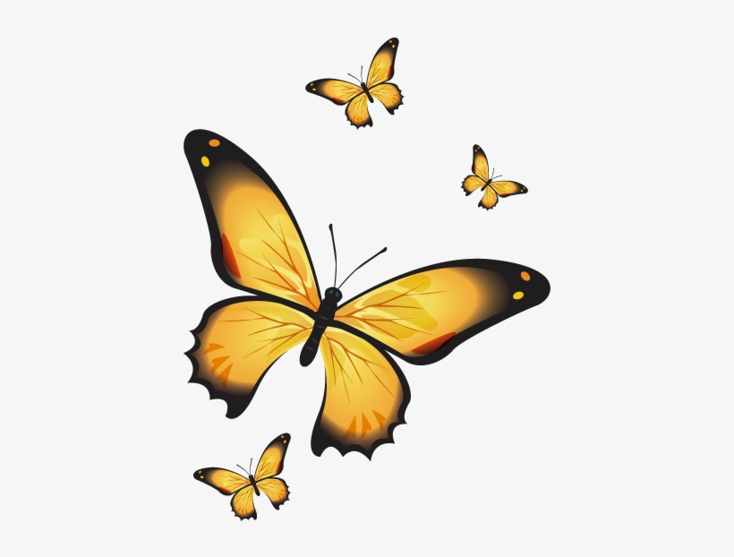 Adesivo De Parede Borboletas Amarelas - Imagens De Borboletas Amarelas, transparent png