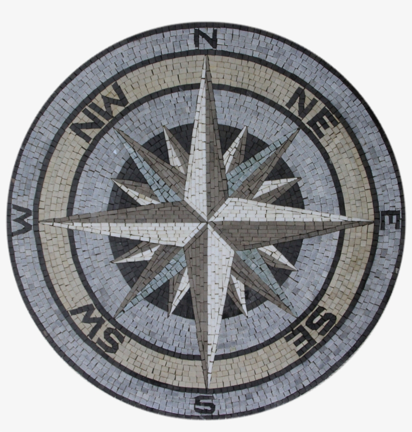 Floor Medallion Compass Sea Nautical Mosaic - Compass Marble Floor, transparent png