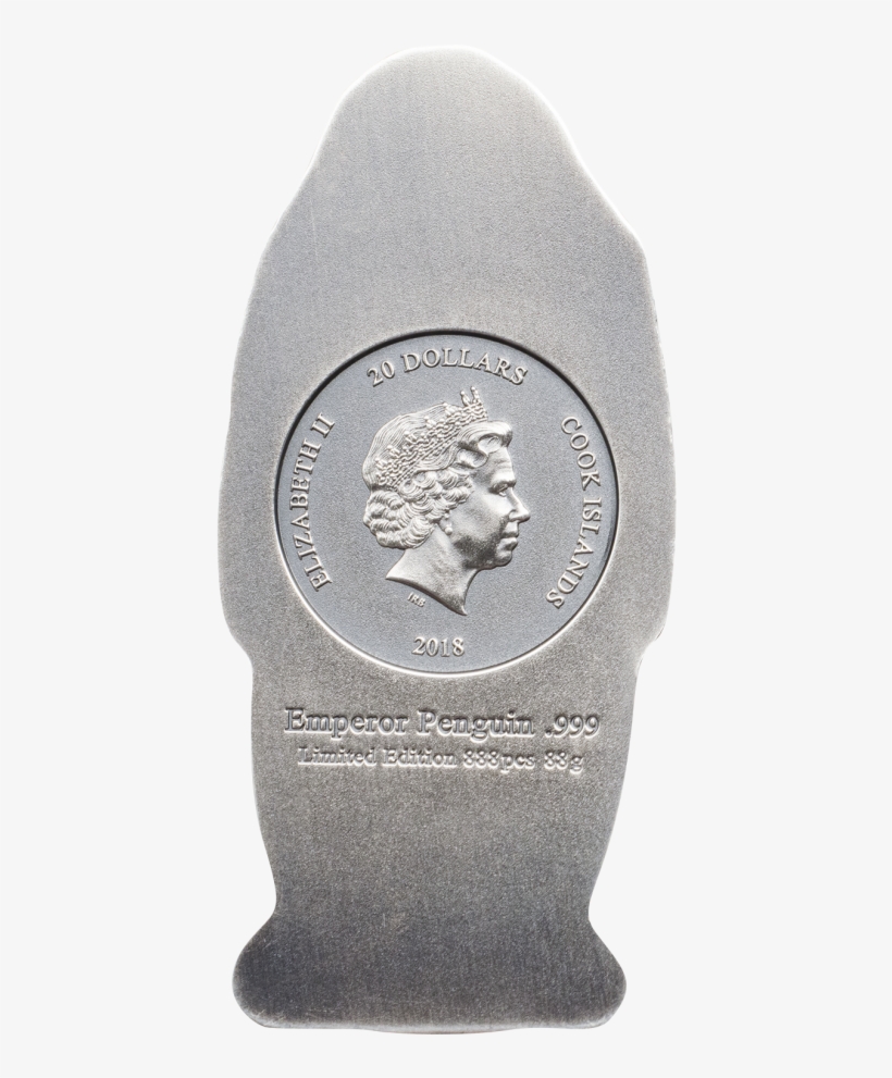 Cook Islands 2018 Emperor Penguin Antiqued Silver Coin - Emperor Penguin, transparent png