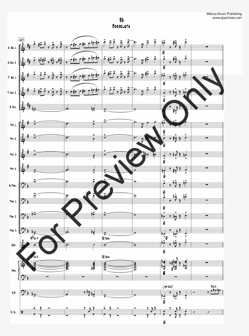 Borboleta Thumbnail - Band Baywood March Sheet Music For Flute, transparent png