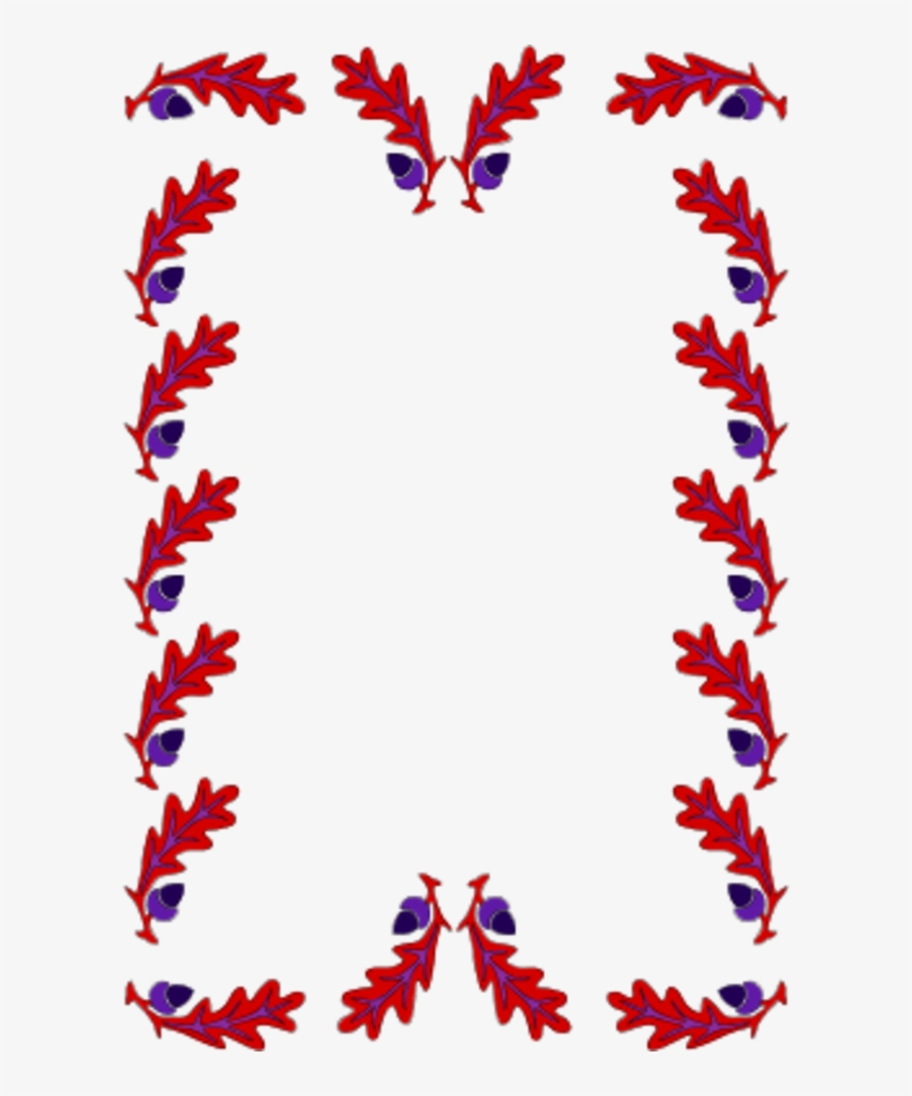 Border Decoration Oak Leaves - Holly Leaves Border, transparent png