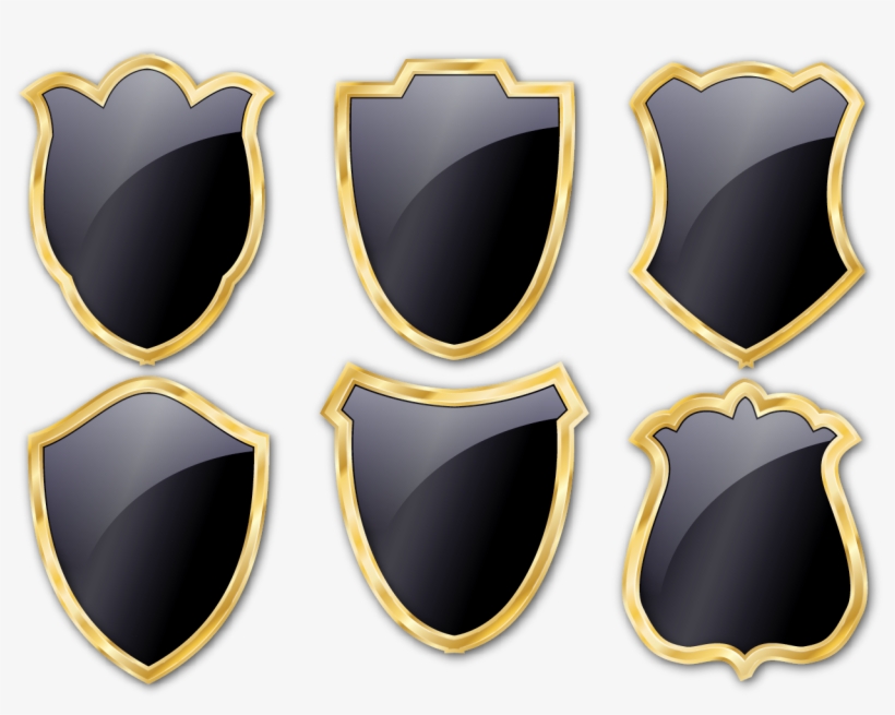 Black Shield Gold Metallic Download Free Image Clipart - Shield Gold Black, transparent png