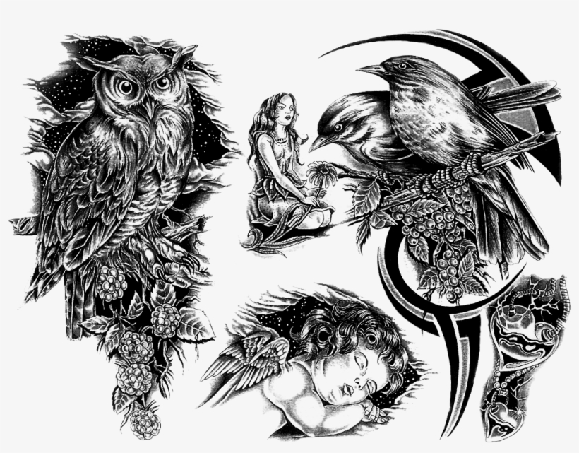 Owl Tattoo Design, transparent png
