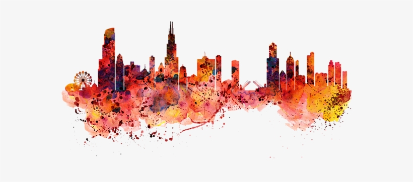 Click And Drag To Re-position The Image, If Desired - Watercolor Skyline, transparent png