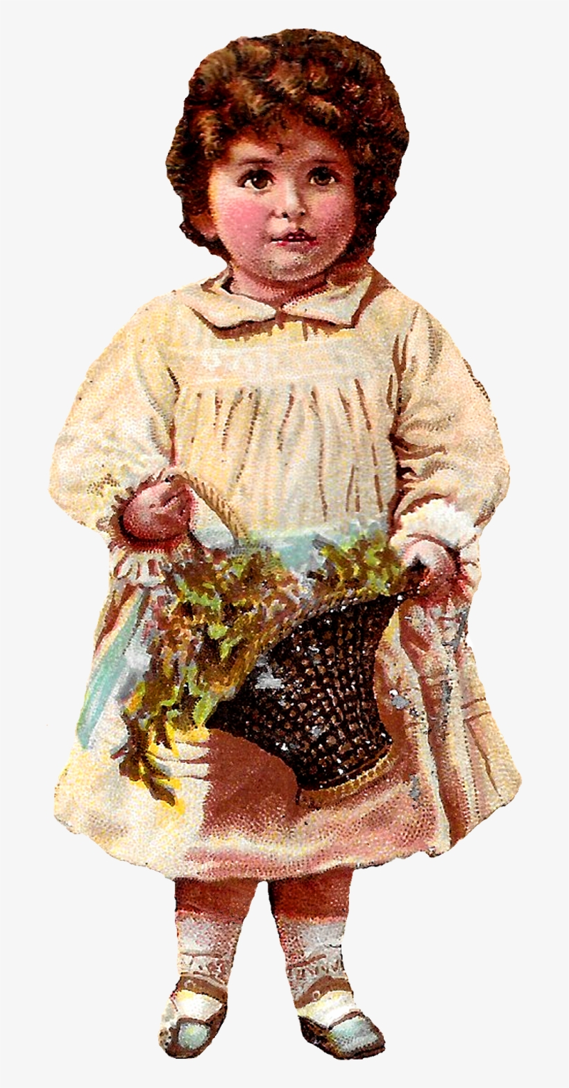 Young Girl Holding Flower Basket Image Clip Art Clip - Baby, transparent png