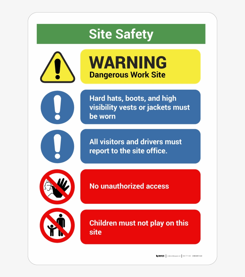 Construction Safety Site Notice Wall Sign - Sign - 786x943 PNG Download ...